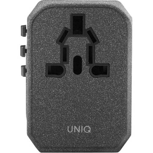 Зарядное устройство Uniq Voyage World Adapter для 150+ стран, чёрный